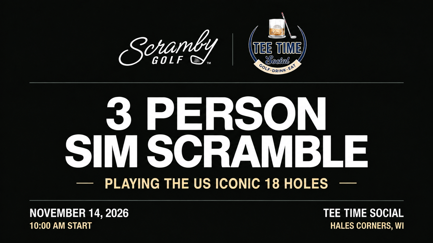 3-Person Scramble | Tee Time Social | Hales Corners, WI